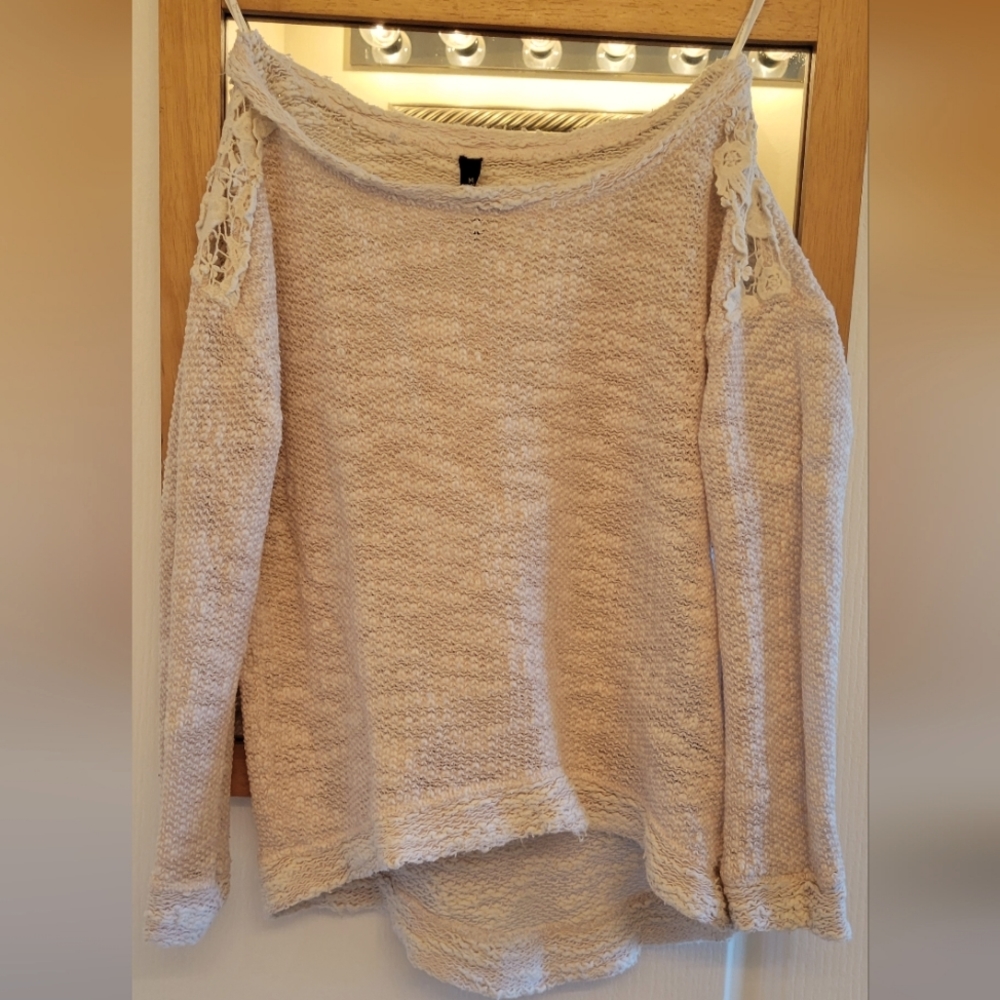 Jessica Simpson Mesh Wide Neck Sweater Medium